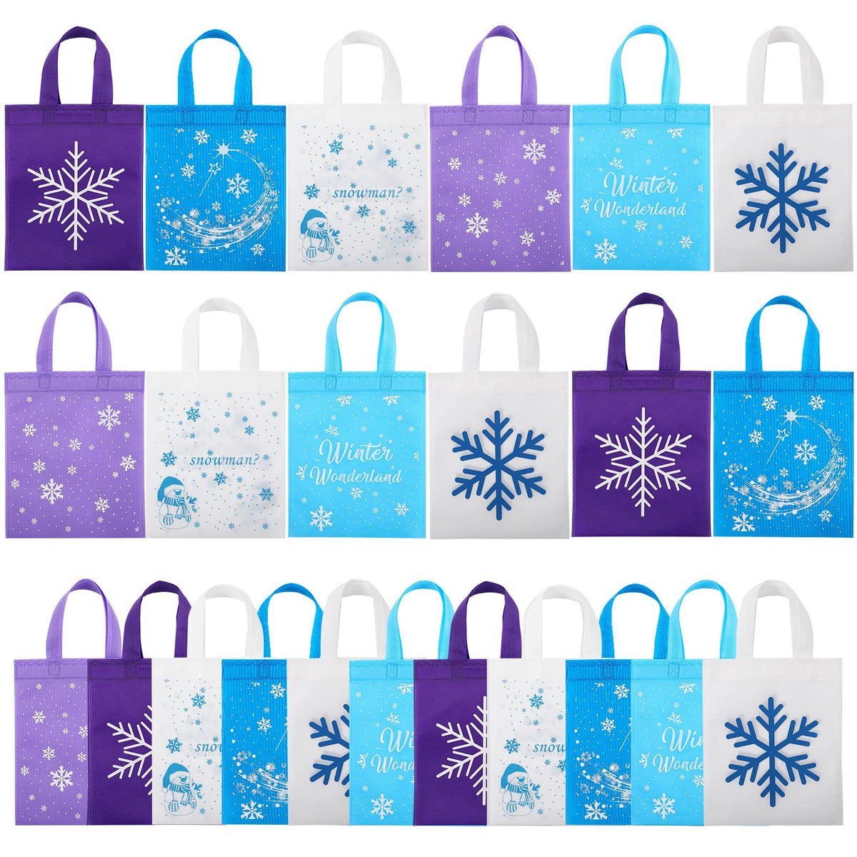 Snowflake Gift Bags — 24 Pack