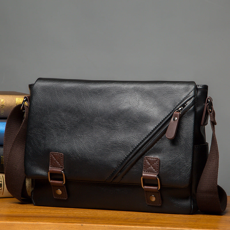 Men's Casual Leather Messenger Shoulder Bag