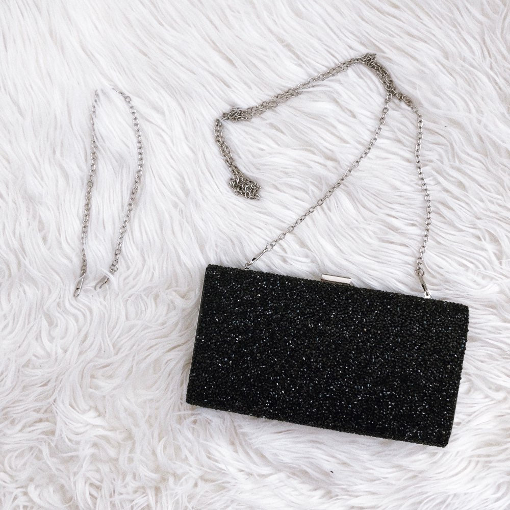 Rhinestone Evening Clutch with Satin Lining