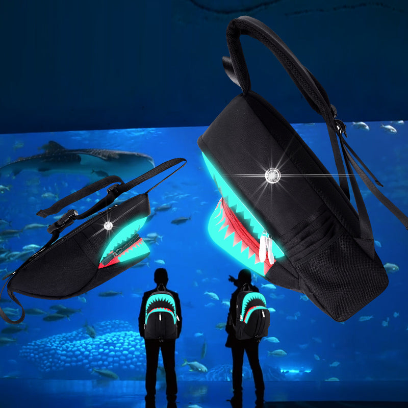 Shark USB Function Backpack for Students (Dual Shoulder Bag)