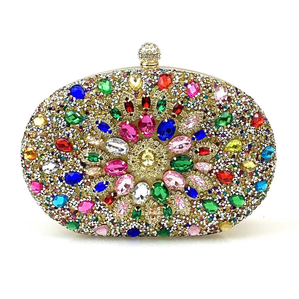 Sunflower Rhinestone Evening Bag, Clutch & Crossbody