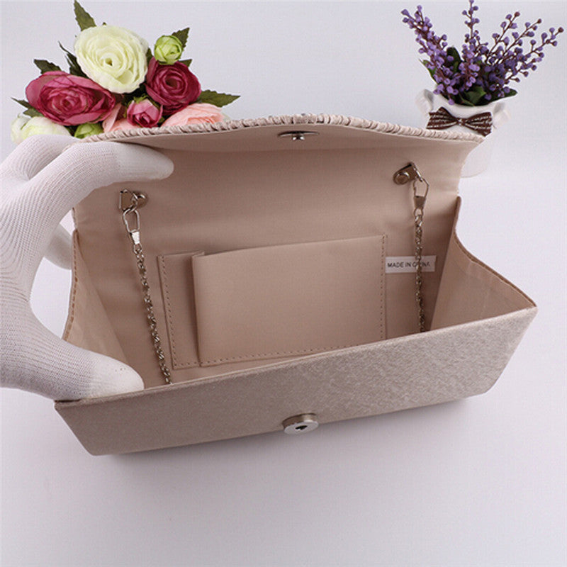 Women's Satin-Look Evening Clutch with Magnetic Closure