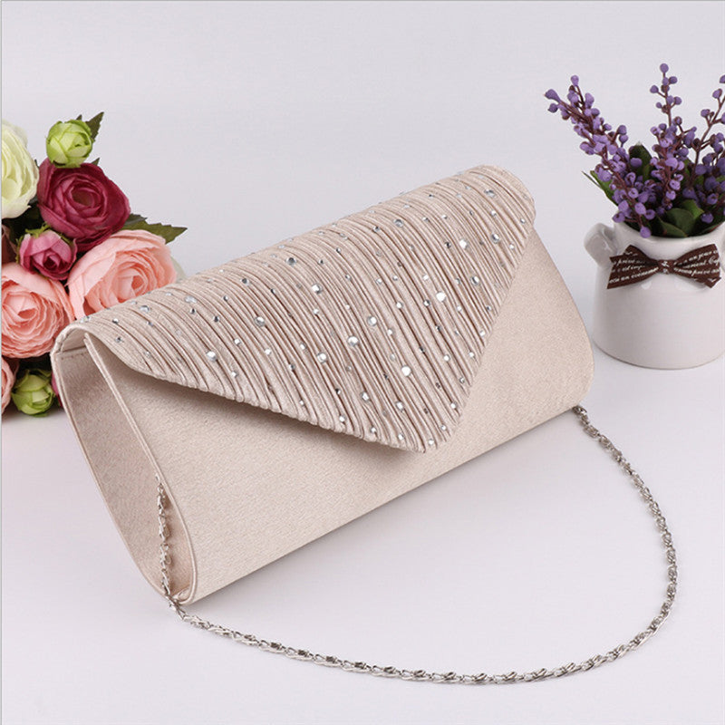Women's Satin-Look Evening Clutch with Magnetic Closure