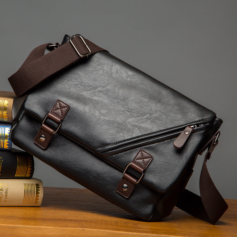 Men's Casual Leather Messenger Shoulder Bag