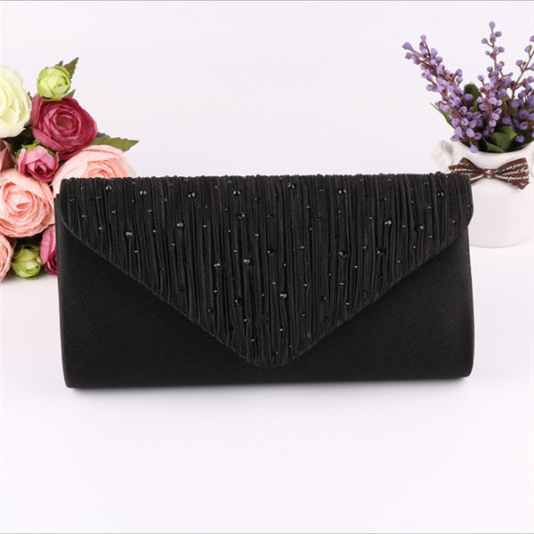 Women's Satin-Look Evening Clutch with Magnetic Closure