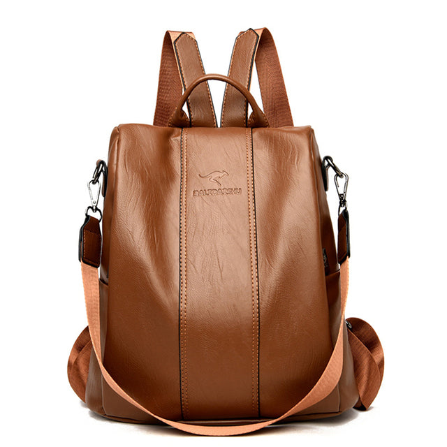 Chic Secure Leather Backpack for Women