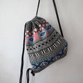 Ethnic Style Canvas Backpack and Fabric Shopping Bag