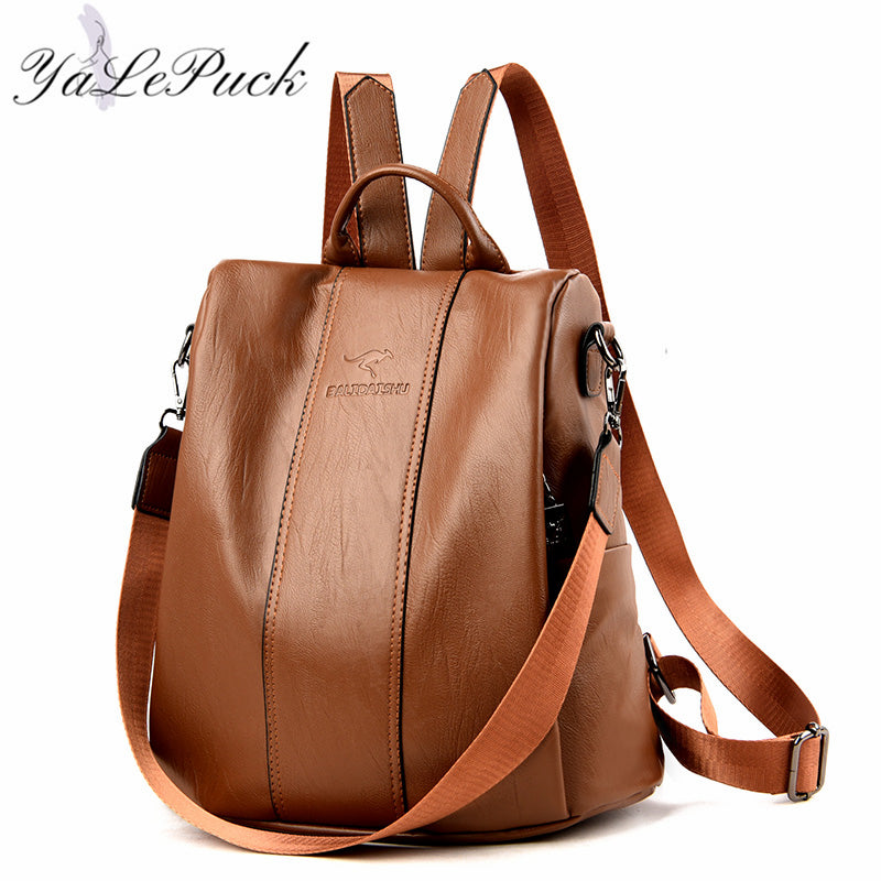 Chic Secure Leather Backpack for Women