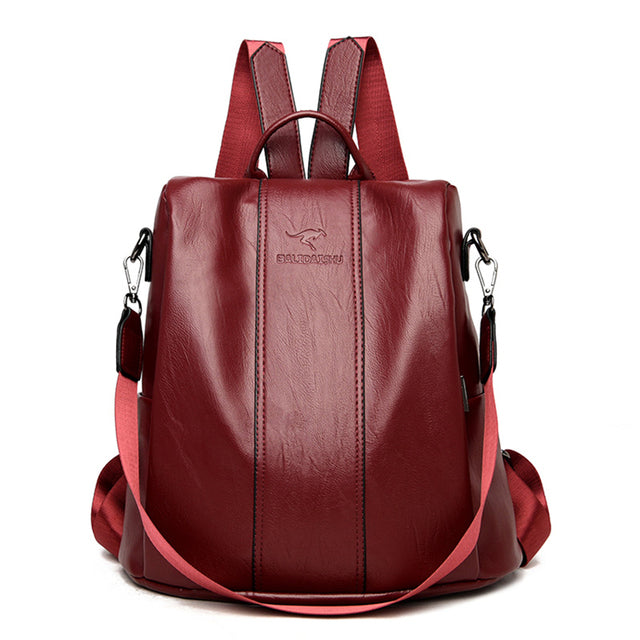 Chic Secure Leather Backpack for Women