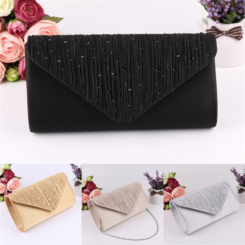 Women's Satin-Look Evening Clutch with Magnetic Closure