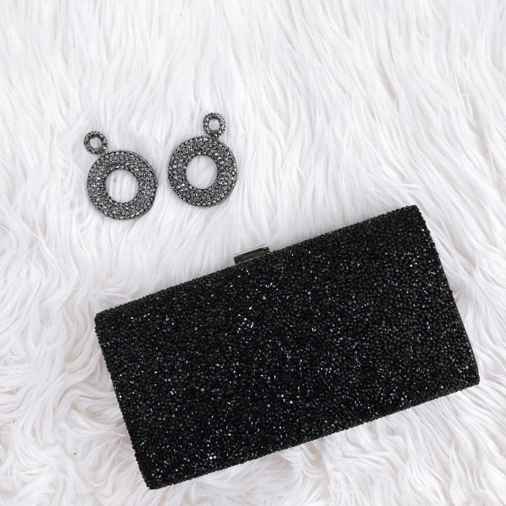Rhinestone Evening Clutch with Satin Lining