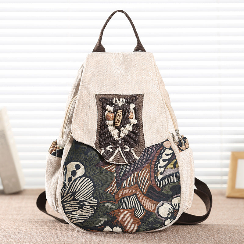 Ethnic Style Women's Backpack - Lightweight Travel Bag