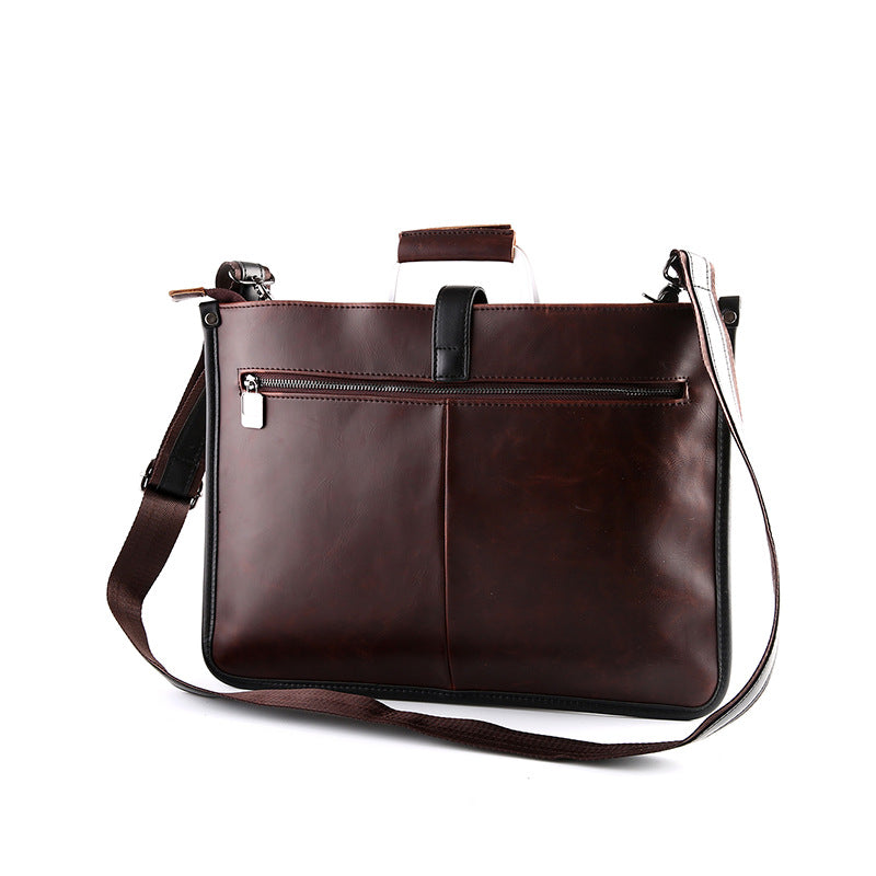 Men's Casual One Shoulder Messenger Bag in Leather