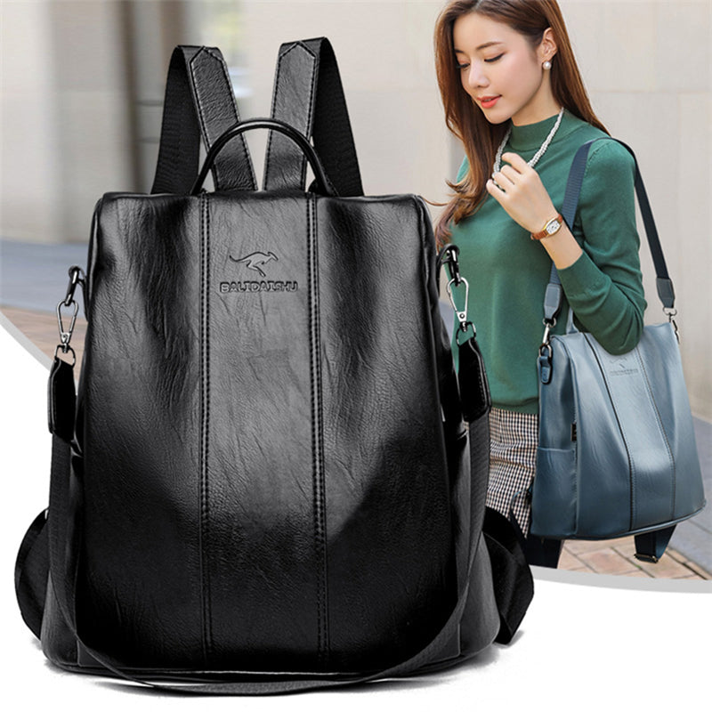 Chic Secure Leather Backpack for Women