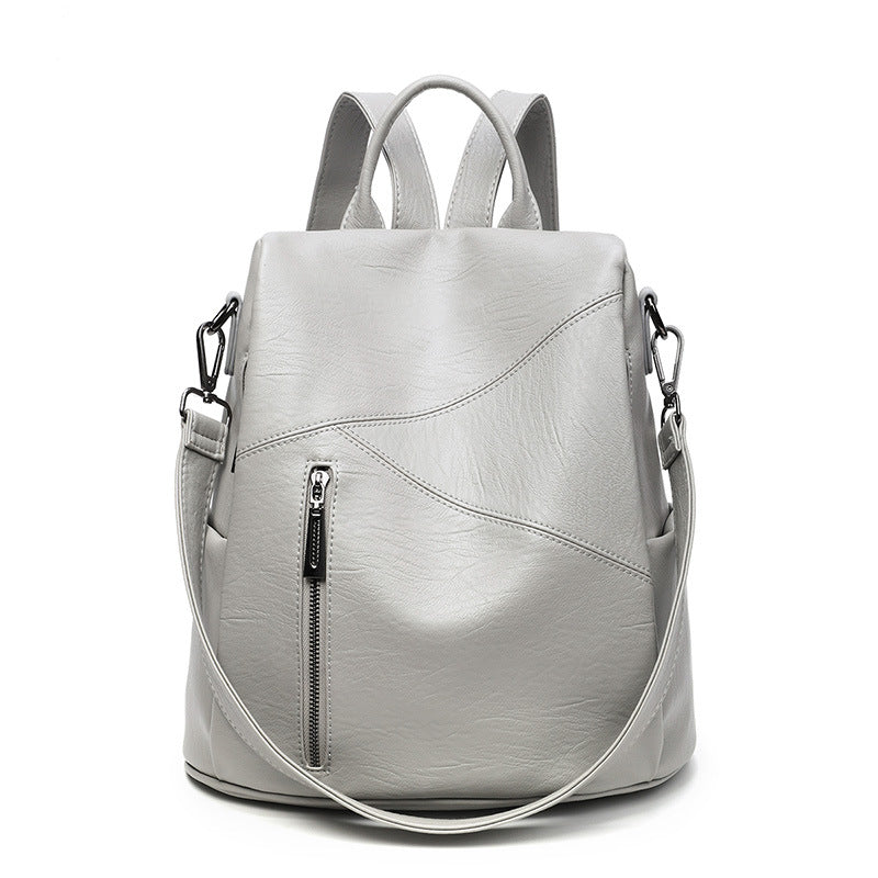 Women's Soft Leather Anti-Theft Large Capacity Backpack