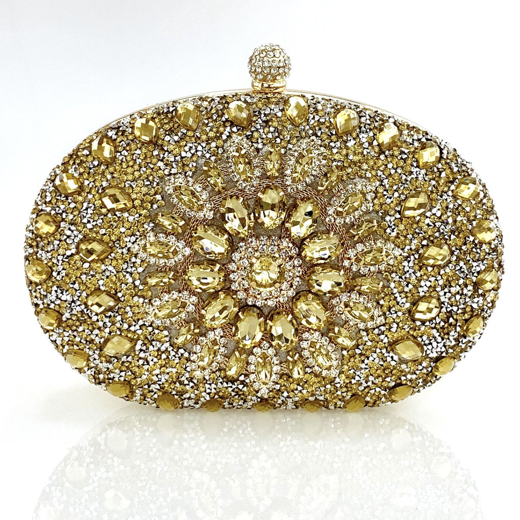 Sunflower Rhinestone Evening Bag, Clutch & Crossbody